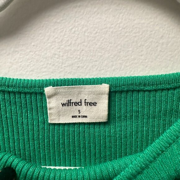 Aritzia Wilfred Free Cut-Out Green Knit Midi Dress - Picture 2 of 3